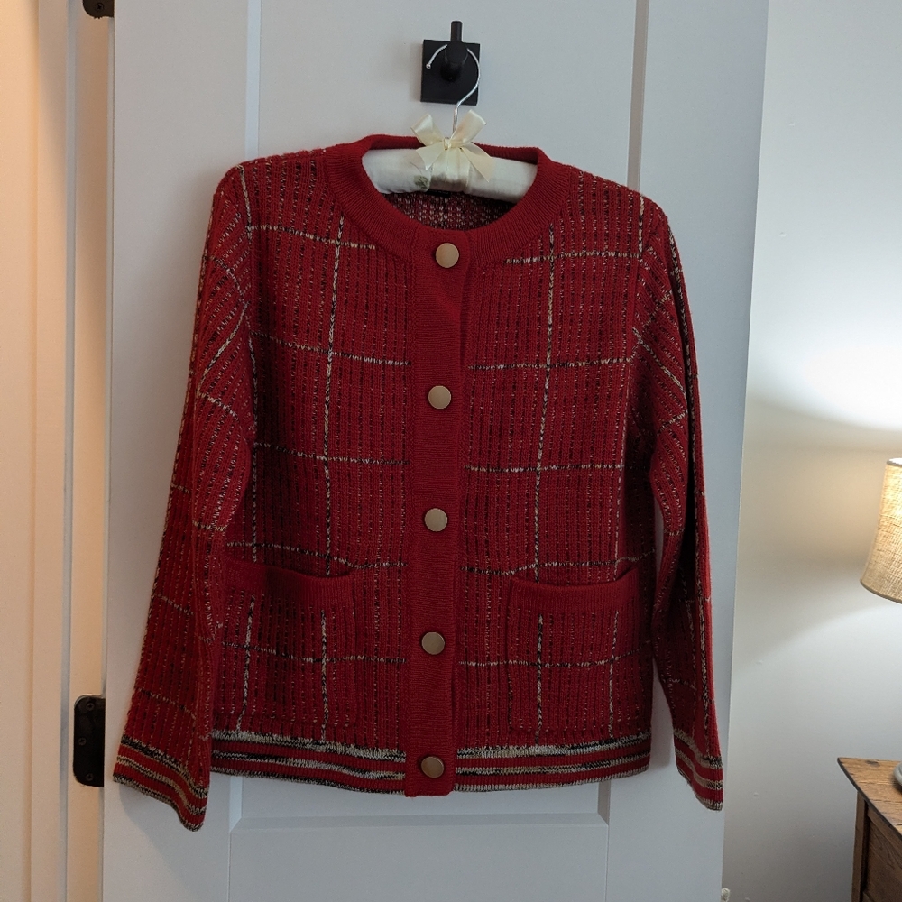 Sanctuary Vibrant Red Knit Cardigan Sweater.  NWOT.  Perfect For Valentine's !!!